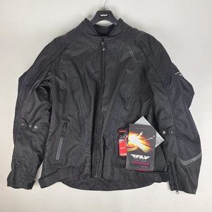 NWT Fly Street Gear Ladies Butane Racing Padded Motorcycle Jacket 2XL Black